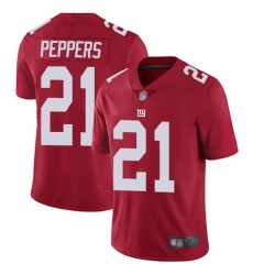 Giants 21 Jabrill Peppers Red Alternate Men Stitched Football Vapor Untouchable Limited Jersey