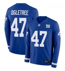 Giants 47 Alec Ogletree Royal Blue Team Color Men Stitched Football Limited Therma Long Sleeve Jersey