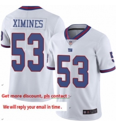 Giants 53 Oshane Ximines White Men Stitched Football Limited Rush Jersey