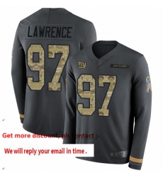 Giants 97 Dexter Lawrence Anthracite Salute to Service Men Stitched Football Limited Therma Long Sleeve Jersey