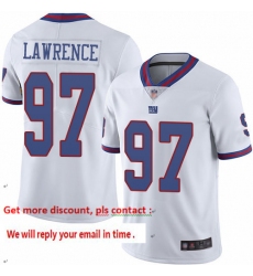Giants 97 Dexter Lawrence White Men Stitched Football Limited Rush Jersey
