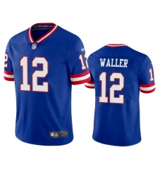 Men New York Giants 12 Darren Waller Blue Classic Stitched Jersey