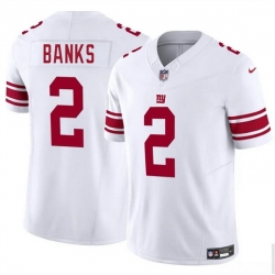 Men New York Giants 2 Deonte Banks White 2025 F U S E  Vapor Untouchable Limited Stitched Jersey