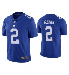 Men New York Giants 2 Mike Glennon Blue Vapor Untouchable Limited Stitched Jersey