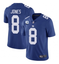 Men New York Giants 2022 #8 Daniel Jones Blue With 3-star C Patch Vapor Untouchable Limited Stitched NFL Jersey