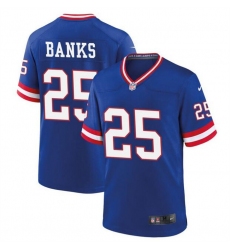 Men New York Giants 25 Deonte Banks Royal Classic Stitched Game Jersey