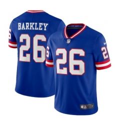 Men New York Giants 26 Saquon Barkley Royal Classic Vapor Limited Stitched Jersey