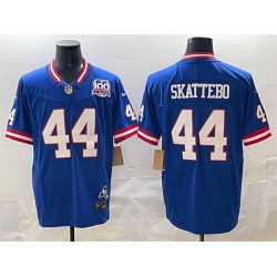 Men New York Giants 44 Cam Skattebo Royal 2025 Draft F U S E  100th Season  26 State Patch Vapor Limited Stitched Football Jersey