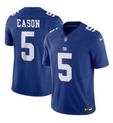 Men New York Giants 5 Jacob Eason Blue 2023 F U S E  Vapor Untouchable Limited Stitched Jersey