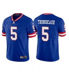 Men New York Giants 5 Kayvon Thibodeaux Royal Classic Retired Player Stitched Game Jersey