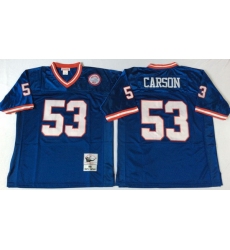Men New York Giants 53 Harry Carson Blue M&N Throwback Jersey