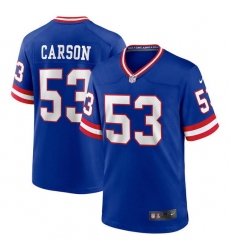 Men New York Giants 53 Harry Carson Royal Classic Retired Player Stitched Game Jersey