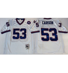 Men New York Giants 53 Harry Carson White M&N Throwback Jersey