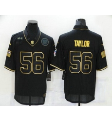 Men New York Giants 56 Lawrence Taylor Black Gold 2020 Salute To Service Stitched NFL Nike Limited Jersey