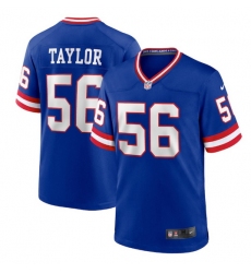 Men New York Giants 56 Lawrence Taylor Royal Classic Retired Player Stitched Game Jersey