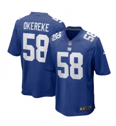 Men New York Giants 58 Bobby Okereke Royal Stitched Game Jersey