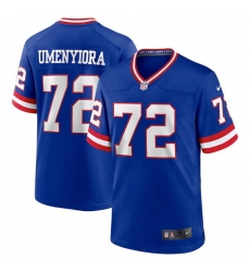 Men New York Giants 72 Osi Umenyiora Royal Classic Retired Player Stitched Game Jersey