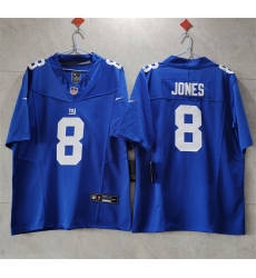 Men New York Giants 8 Daniel Jones Blue 2023 F U S E  Vapor Untouchable Limited Stitched Jersey