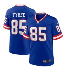 Men New York Giants 85 David Tyree Royal Classic Retired Player Stitched Game Jersey