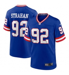 Men New York Giants 92 Michael Strahan Royal Classic Retired Player Stitched Game Jersey
