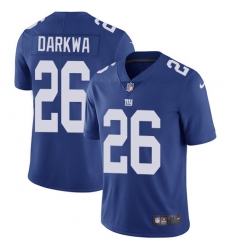 Men Nike Giants #26 Orleans Darkwa Royal Blue Team Color Stitched NFL Vapor Untouchable Limited Jersey