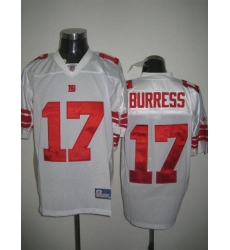 Men Reebok New York Giants Plaxico Burress #17 Stitched White NFL Jersey