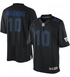 Mens Nike New York Giants 10 Eli Manning Limited Black Impact NFL Jersey