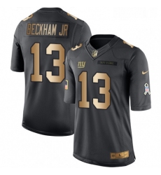 Mens Nike New York Giants 13 Odell Beckham Jr Limited BlackGold Salute to Service NFL Jersey