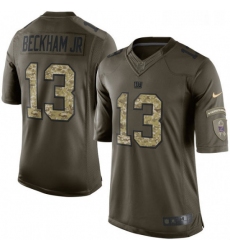 Mens Nike New York Giants 13 Odell Beckham Jr Limited Green Salute to Service NFL Jersey