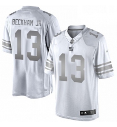 Mens Nike New York Giants 13 Odell Beckham Jr Limited White Platinum NFL Jersey