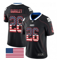 Mens Nike New York Giants 26 Saquon Barkley Limited Black Rush USA Flag NFL Jersey