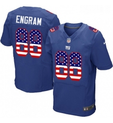 Mens Nike New York Giants 88 Evan Engram Elite Royal Blue Home USA Flag Fashion NFL Jersey