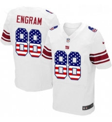 Mens Nike New York Giants 88 Evan Engram Elite White Road USA Flag Fashion NFL Jersey
