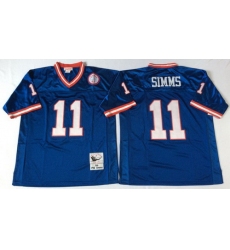 Mitchell Ness giants #11 Phil Simms blue Throwback Stitched NFL Jerseys