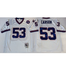 Mitchell Ness giants #53 harry carson white Throwback Stitched NFL Jerseys
