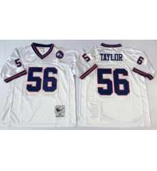 Mitchell Ness giants #56 Lawrence Taylor white Throwback Stitched NFL Jerseys