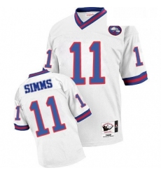 Mitchell and Ness New York Giants 11 Phil Simms White Authentic Throwback NFL Jersey