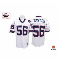 Mitchell and Ness New York Giants 56 Lawrence Taylor White Authentic Throwback NFL Jersey
