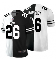 New York Giants 26 Saquon Barkley Men Black V White Peace Split Nike Vapor Untouchable Limited NFL Jersey