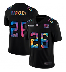 New York Giants 26 Saquon Barkley Men Nike Multi Color Black 2020 NFL Crucial Catch Vapor Untouchable Limited Jersey