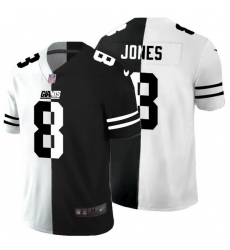 New York Giants 8 Daniel Jones Men Black V White Peace Split Nike Vapor Untouchable Limited NFL Jersey