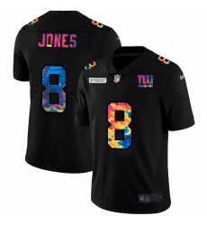 New York Giants 8 Daniel Jones Men Nike Multi Color Black 2020 NFL Crucial Catch Vapor Untouchable Limited Jersey