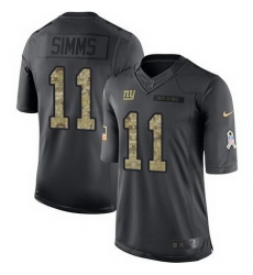 Nike Giants #11 Phil Simms Black Mens Stitched NFL Limited 2016 Salute to Service Jersey