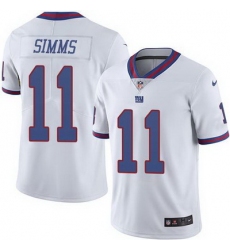Nike Giants #11 Phil Simms White Mens Stitched NFL Limited Rush Jersey