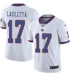 Nike Giants 17 Kyle Lauletta White Color Rush Limited Jersey