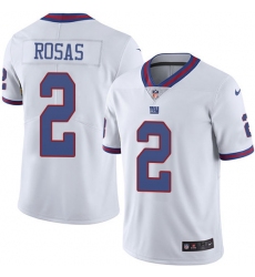 Nike Giants 2 Aldrick Rosas White Mens Stitched NFL Limited Rush Jersey