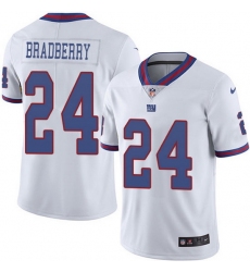 Nike Giants 24 James Bradberry White Men Stitched NFL Limited Rush Jersey