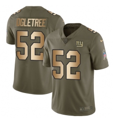 Nike Giants #52 Alec Ogletree Olive Gold Mens Stitched NFL Limited 2017 Salute To Service Jersey