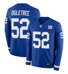 Nike Giants #52 Alec Ogletree Royal Blue Team Color Men Stitched NFL Limited Therma Long Sleeve Jersey