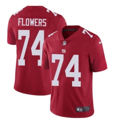 Nike Giants #74 Ereck Flowers Red Alternate Mens Stitched NFL Vapor Untouchable Limited Jersey